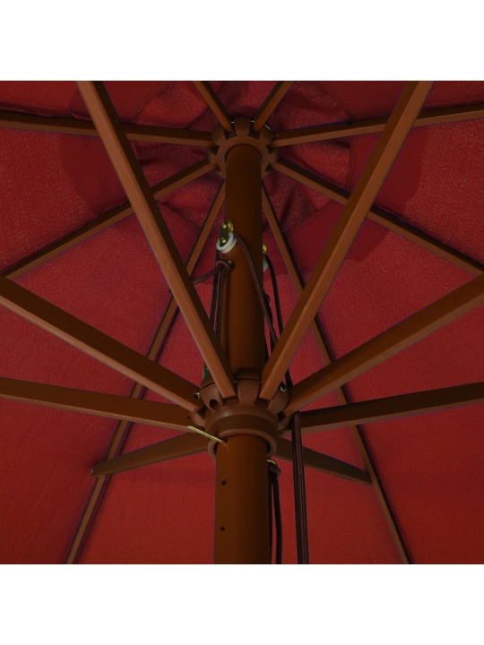 Zahradní slunečník s dřevěnou tyčí 330 cm terakotový