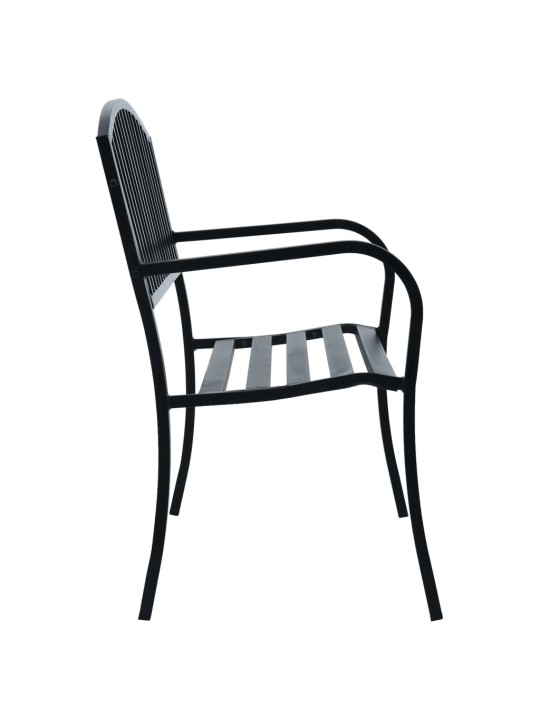 Zahradní lavice 125 cm černá ocel
