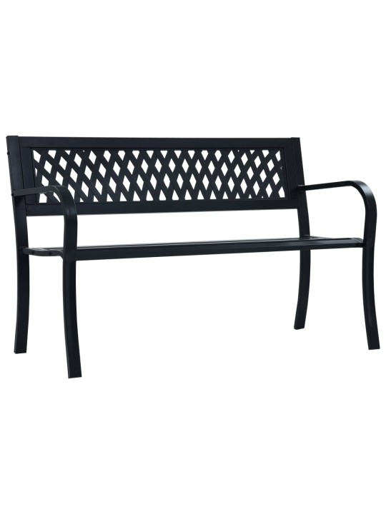 Zahradní lavice 125 cm černá ocel
