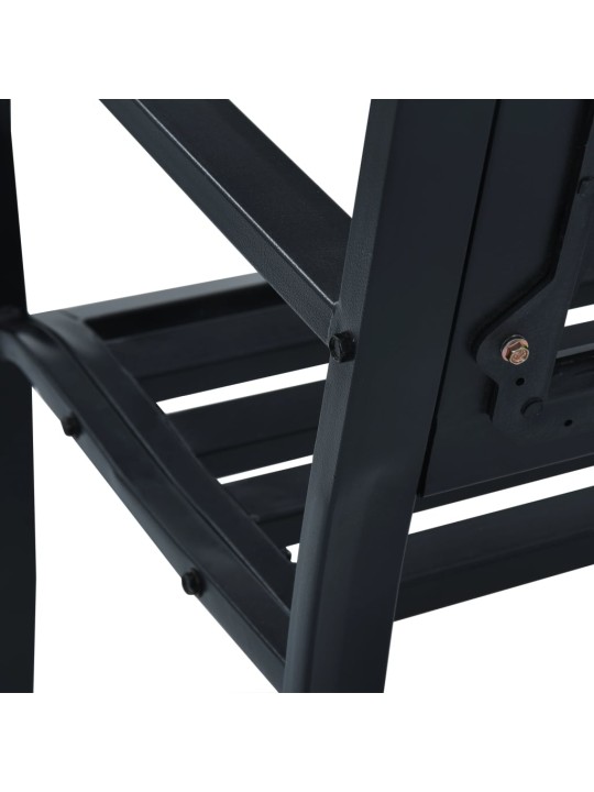 Zahradní lavice 125 cm černá ocel