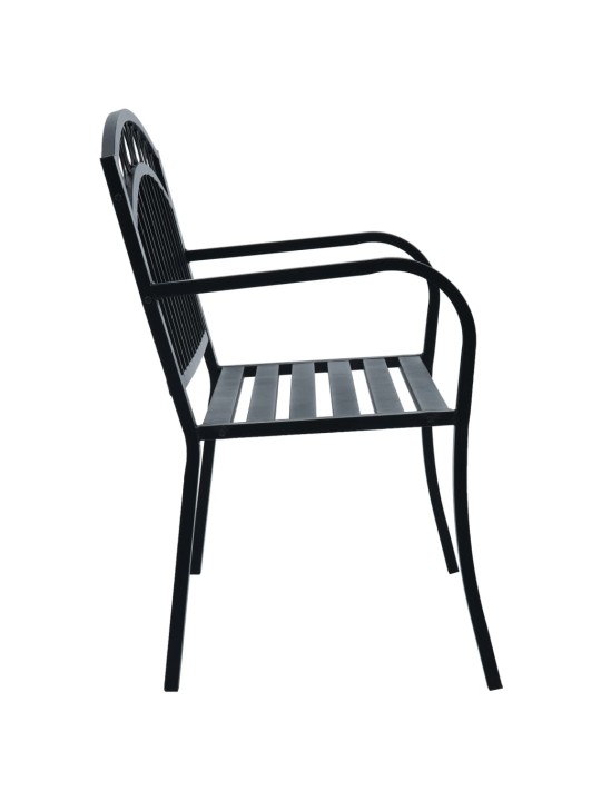 Zahradní lavice 125 cm černá ocel