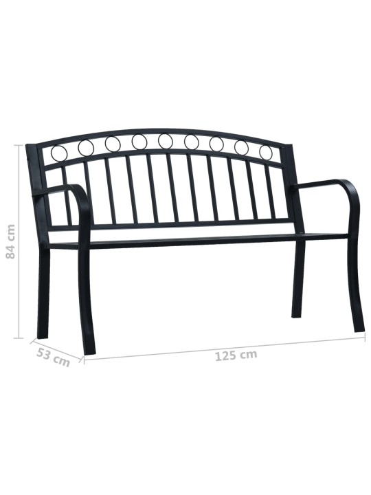 Zahradní lavice 125 cm černá ocel