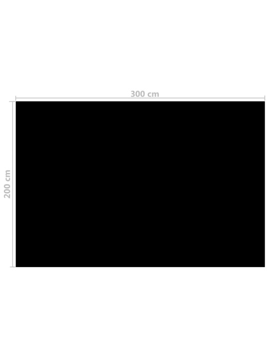 Kryt na bazén černý 300 x 200 cm PE