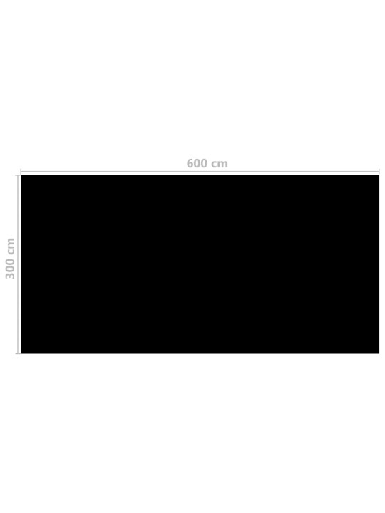 Kryt na bazén černý 600 x 300 cm pe