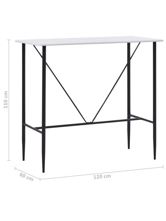 Barový stůl bílý 120 x 60 x 110 cm MDF