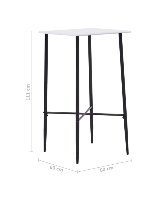 Barový stůl bílý 60 x 60 x 111 cm MDF