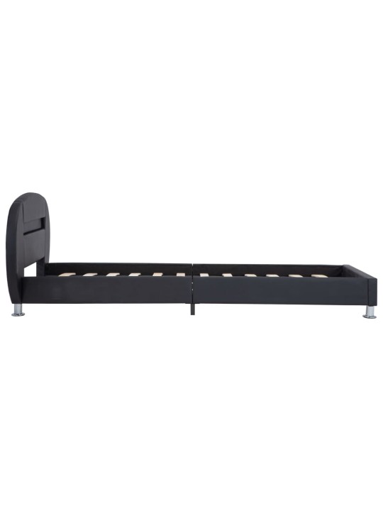 Rám postele s LED světlem černý umělá kůže 90 x 200 cm
