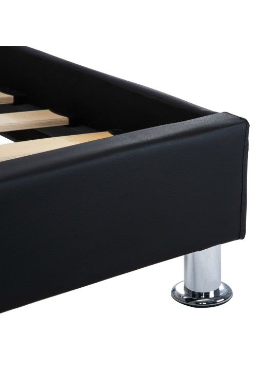Rám postele s LED světlem černý umělá kůže 90 x 200 cm