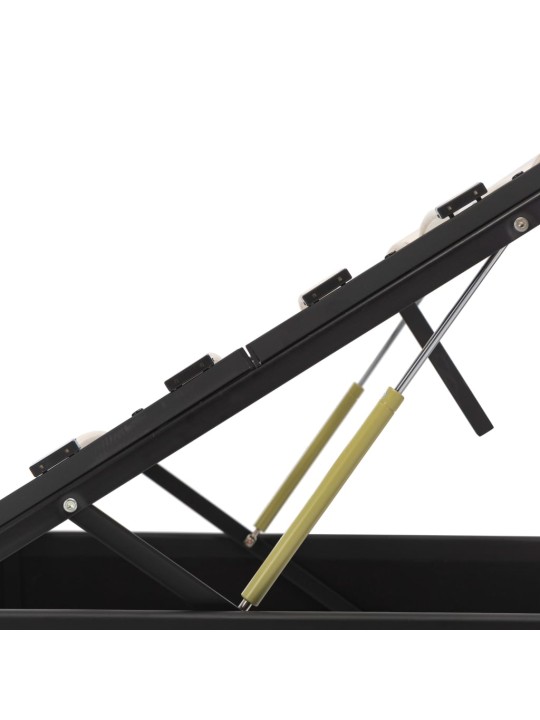 Rám postele s úložným prostorem černý umělá kůže 90 x 200 cm