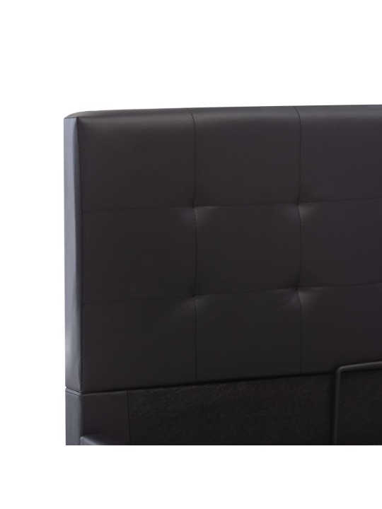 Rám postele s úložným prostorem černý umělá kůže 90 x 200 cm