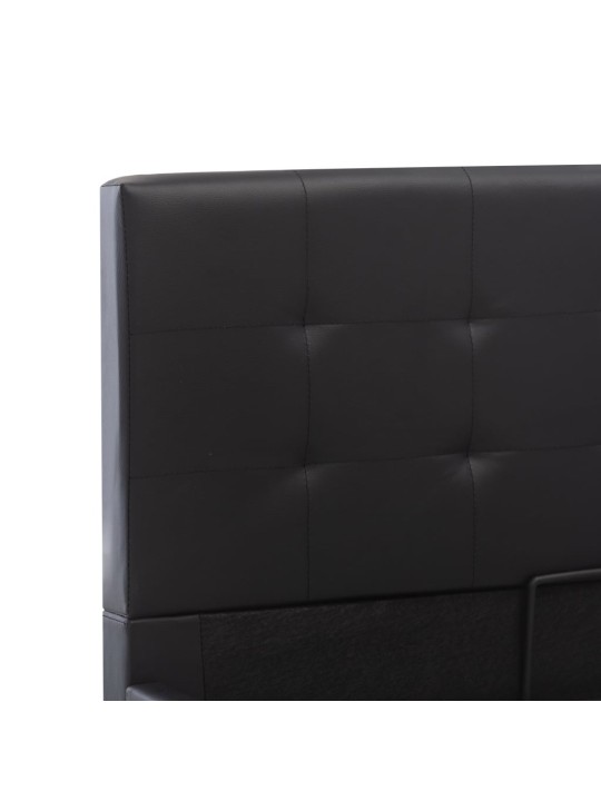 Rám postele s úložným prostorem černý umělá kůže 120x200 cm