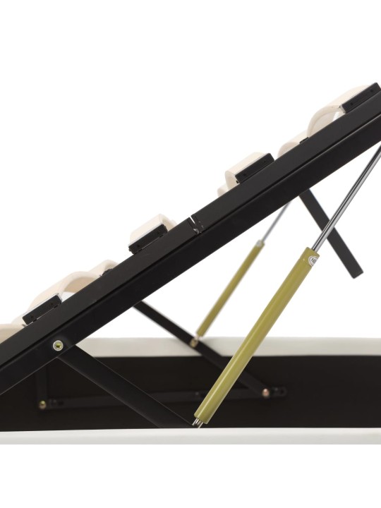 Rám postele zvedací úložný prostor bílý umělá kůže 90 x 200 cm