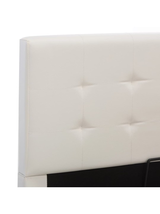 Rám postele zvedací úložný prostor bílý umělá kůže 90 x 200 cm
