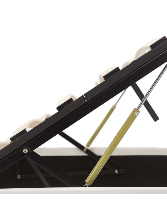 Rám postele zvedací úložný prostor bílý umělá kůže 120 x 200 cm