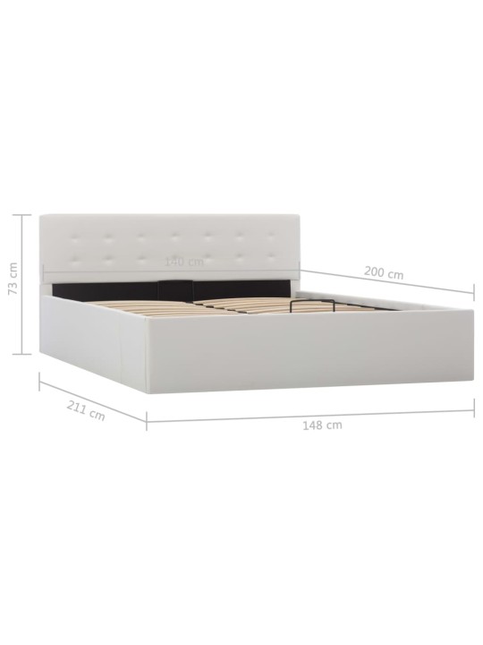 Rám postele s úložným prostorem bílý umělá kůže 140 x 200 cm