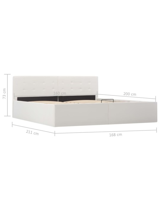 Rám postele s úložným prostorem bílý umělá kůže 160 x 200 cm