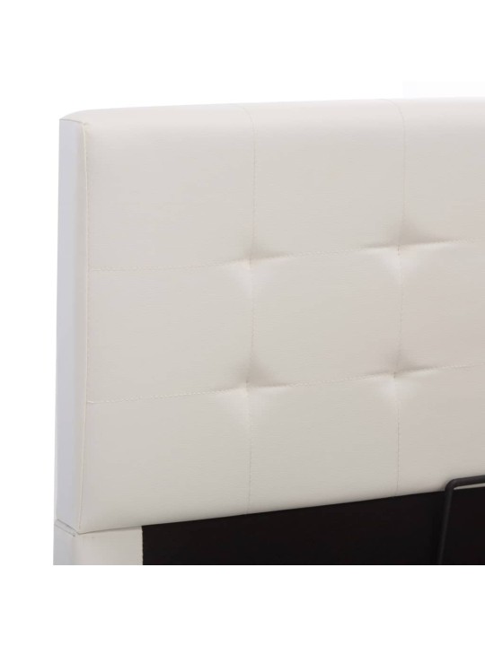 Rám postele zvedací úložný prostor bílý umělá kůže 180 x 200 cm