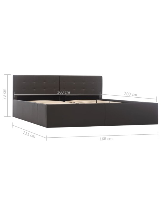 Rám postele s úložným prostorem šedý umělá kůže 160 x 200 cm