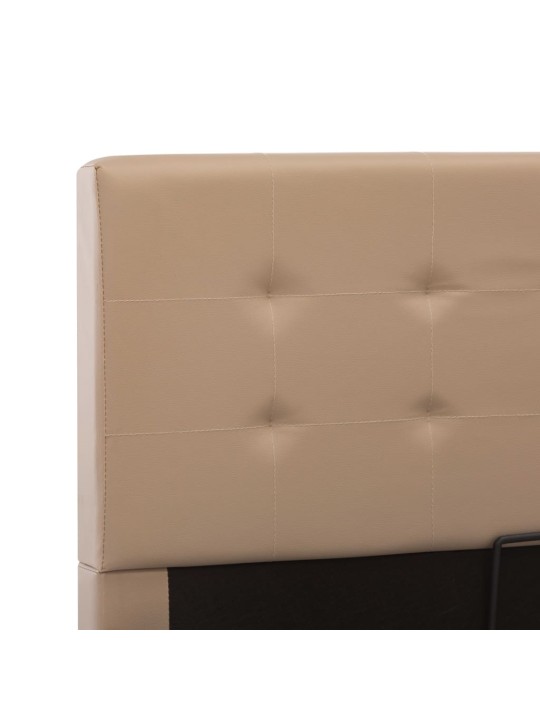 Rám postele zvedací úložiště cappuccino umělá kůže 120 x 200 cm