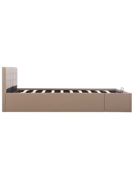 Rám postele s úložným prostorem cappuccino umělá kůže 160x200cm