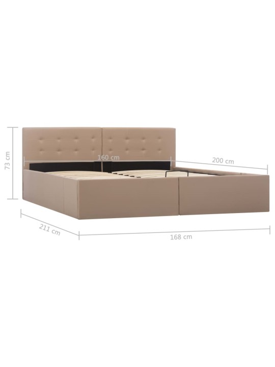 Rám postele s úložným prostorem cappuccino umělá kůže 160x200cm