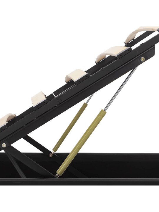 Rám postele s LED úložný prostor černý umělá kůže 180 x 200 cm