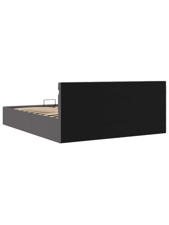 Rám postele s led úložný prostor šedý umělá kůže 180 x 200 cm