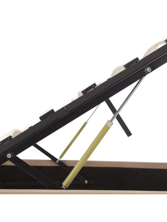 Rám postele led úložný prostor cappuccino umělá kůže 100x200 cm