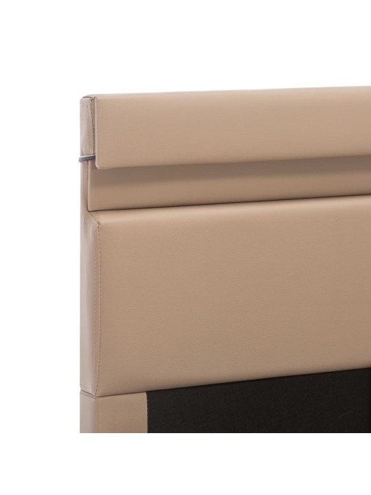 Rám postele led úložný prostor cappuccino umělá kůže 100x200 cm
