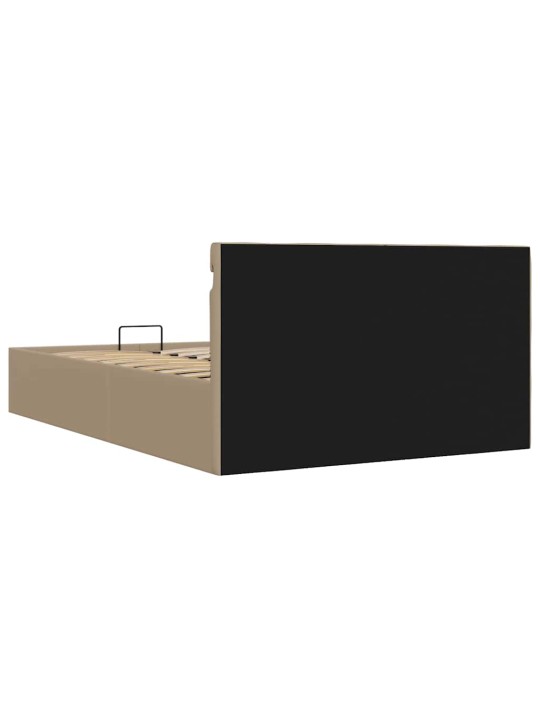Rám postele s led a úložištěm cappuccino umělá kůže 120x200 cm