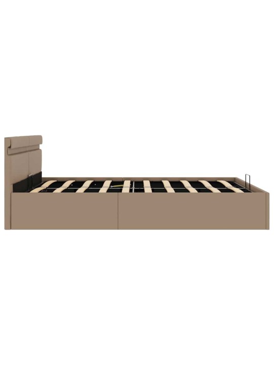 Rám postele led úložný prostor cappuccino umělá kůže 160x200 cm