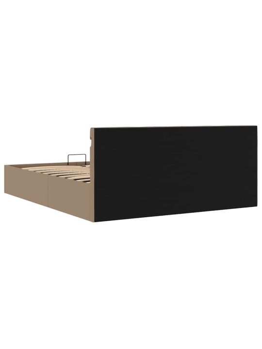 Rám postele led úložný prostor cappuccino umělá kůže 160x200 cm
