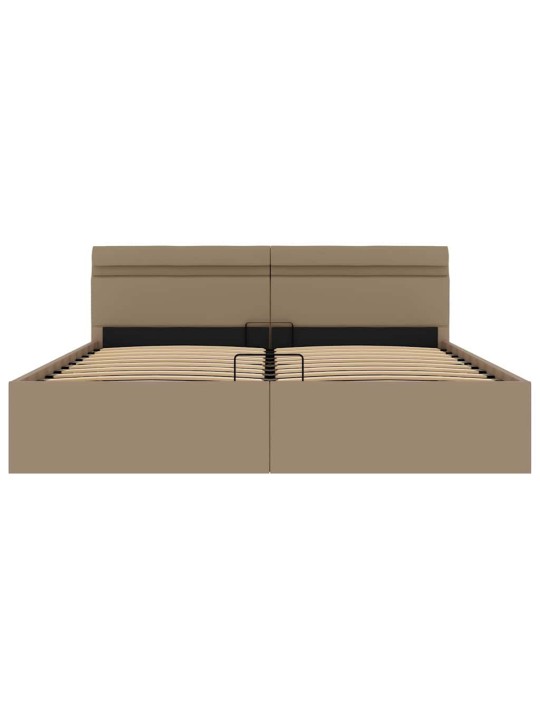 Rám postele led úložný prostor cappuccino umělá kůže 180x200 cm