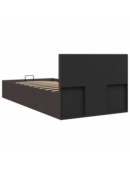 Rám postele s úložným prostorem tmavě šedý textil 100 x 200 cm