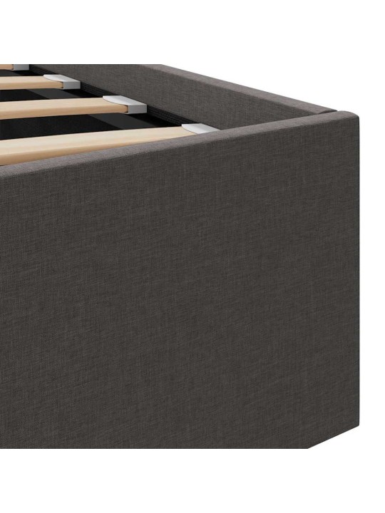 Rám postele s úložným prostorem tmavě šedý textil 100 x 200 cm