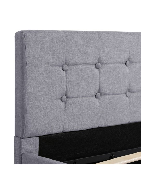 Rám postele s úložným prostorem světle šedý textil 120 x 200 cm