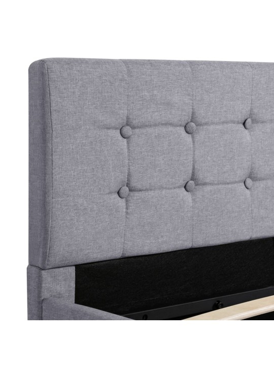 Zvedací rám postele úložný prostor světle šedý textil 160x200cm