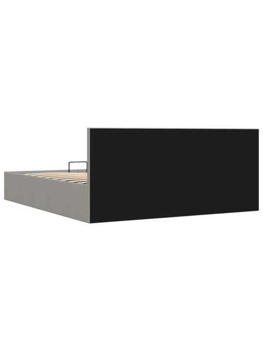 Rám postele s úložným prostorem světle šedý textil 180x200cm