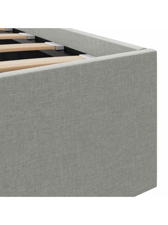 Rám postele s úložným prostorem světle šedý textil 180x200cm