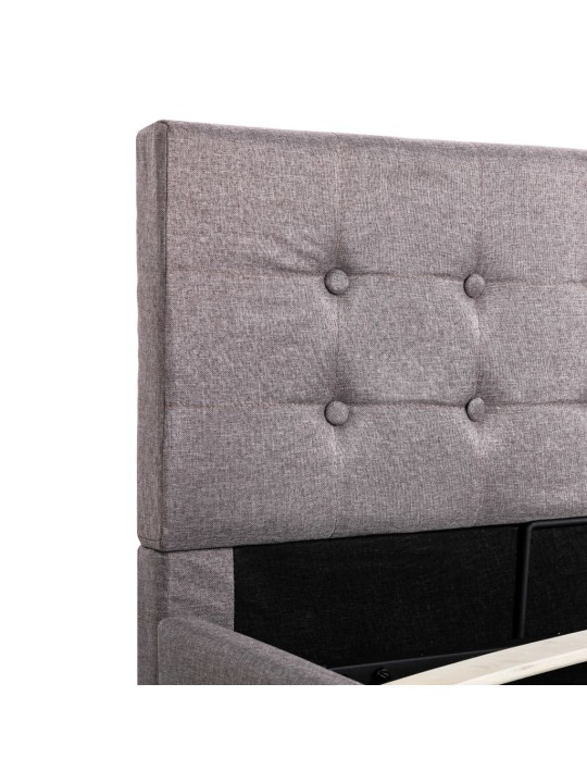 Rám postele s úložným prostorem taupe textil 90 x 200 cm