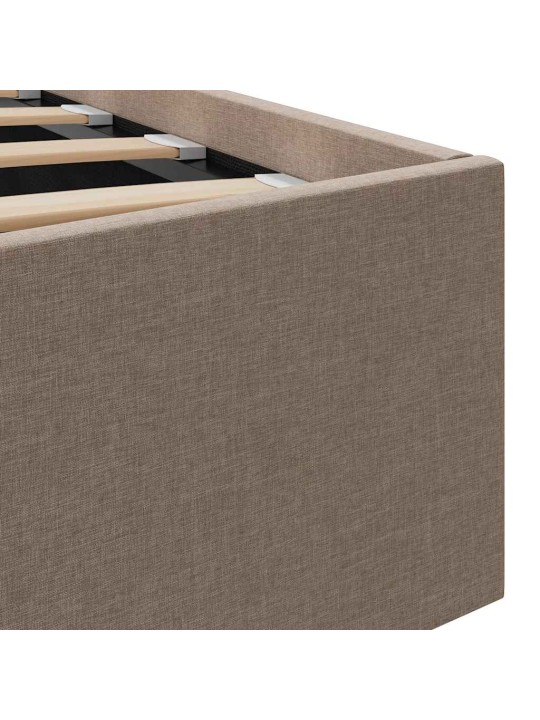 Rám postele s úložným prostorem taupe textil 100 x 200 cm