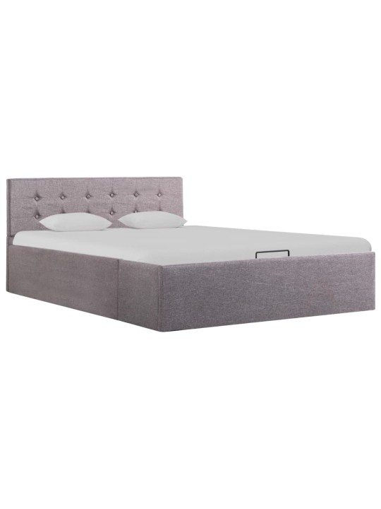 Rám postele s úložným prostorem taupe textil 120 x 200 cm