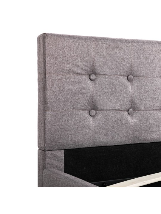 Rám postele s úložným prostorem taupe textil 120 x 200 cm