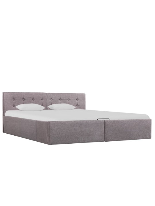 Rám postele s úložným prostorem taupe textil 160 x 200 cm