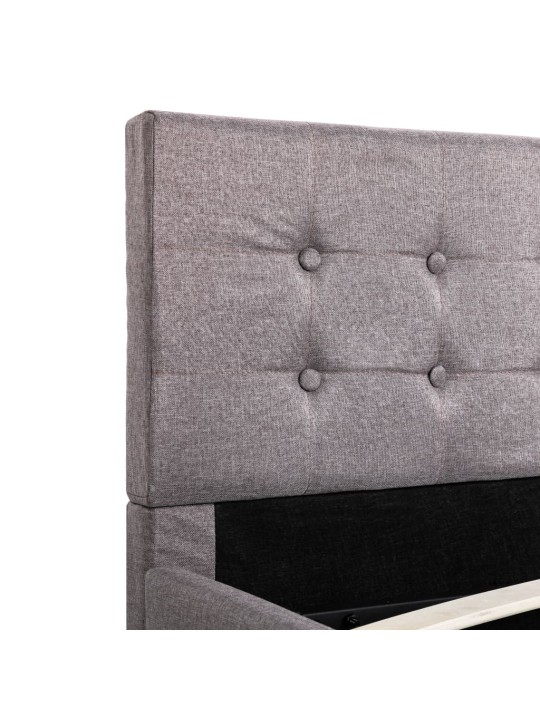 Rám postele s úložným prostorem taupe textil 160 x 200 cm