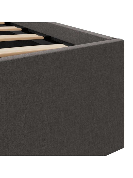 Rám postele s úložným prostorem led tmavě šedý textil 100x200cm