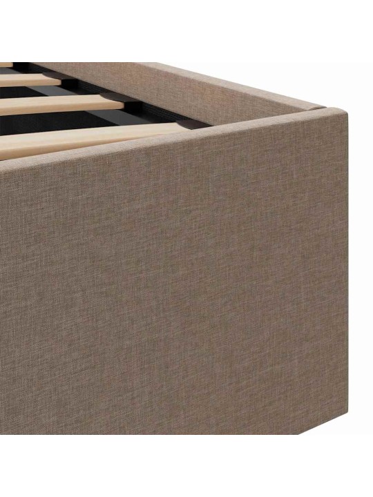 Rám postele s úložným prostorem led taupe textil 100 x 200 cm