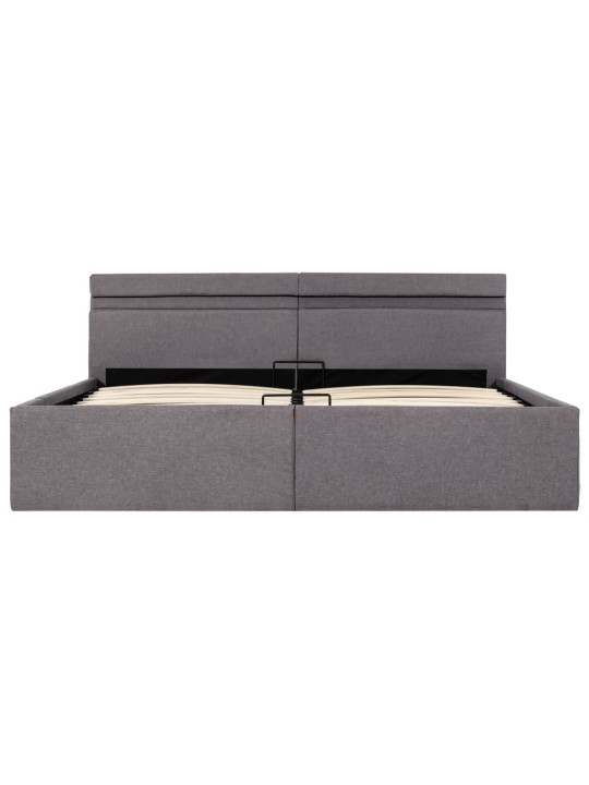 Rám postele s úložným prostorem LED taupe textil 160 x 200 cm