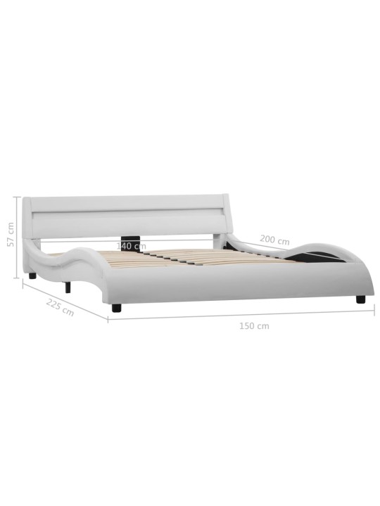 Rám postele s LED světlem bílý umělá kůže 140 x 200 cm