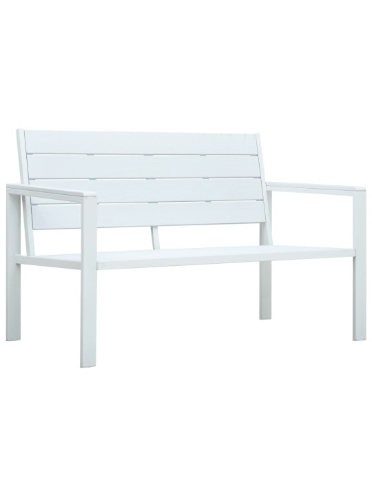 Zahradní lavice 120 cm HDPE bílá dřevěný vzhled